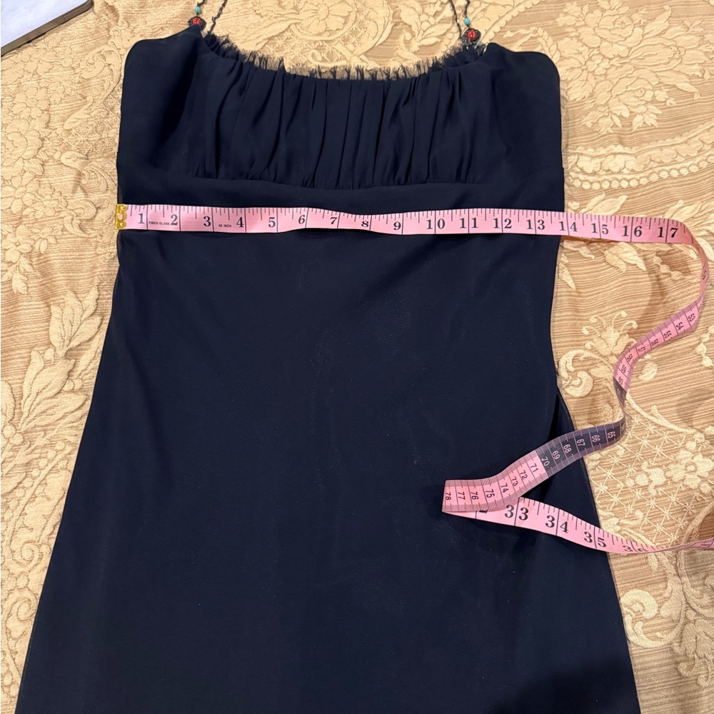 Abs By Allen Schwartz Womens Slip Dress Black Scoop Neck beaded straps - Picture 10 of 16